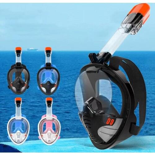 2020 New Underwater Scuba Anti Fog Full Face Diving Mask Snorkeling Single Breathing Tube Scuba Diving Equipment Swim Goggles