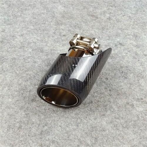 One Pcs Car Universal Length 160MM Rear Muffler Tip Carbon Fiber+Stainless Steel Nozzles Tailpipe For Akrapovic Exhaust Pipe