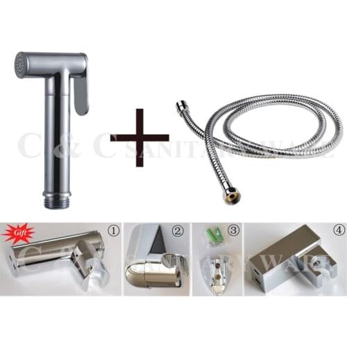 Wholesale Spray Gun Shattaf Bidet Kit Sprayer &Wall Bracket+ Hose- Free Shipping A2012S