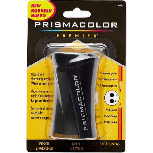 Prismacolor Premier Pencil Sharpener With 2 blades a wide point for coverage or a fine point for sharp details