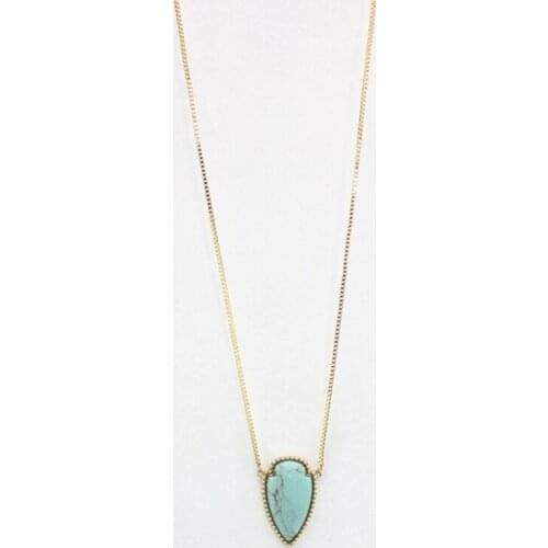 MELIHE Multicolor Stone Stone Necklace Long Gold Color Chain Necklaces & Pendants for Women Jewelry SNE160148