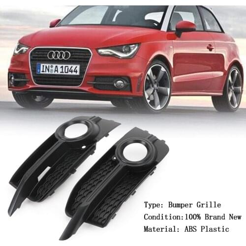 Pair Car Front Bumper Fog Light Grille Foglamp Grill Honeycomb For Audi A1 8X S-Line 2010-2014 8X0807682B 8X0807681B