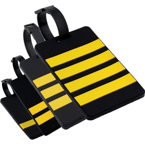 Captains Epaulette Airplane Rubber Luggage Tag Personality Special Pilot Shoulder Mark Handbag Tag Travel Accessories