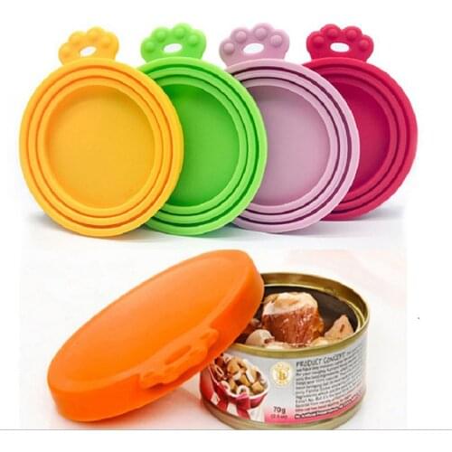 Pet Silicone Canned Lid Cover Sealed Feeders Food Can Lid Dog Cat Storage Top Cap Reusable Lid Health Pet Daily Use Supplies
