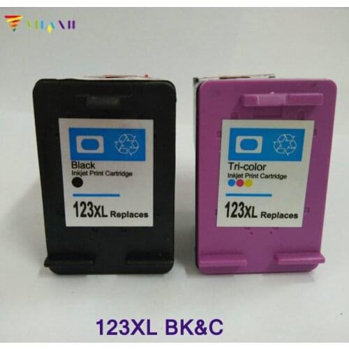 2pcs Vilaxh compatible 123 xl Ink cartridge replacement for hp 123 123xl Deskjet 2130 1110 3630 2132 1111 1112 3632 Printer ink