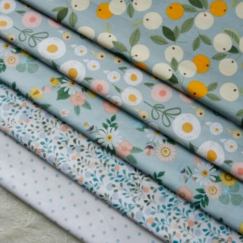 160x50cm Antique Gray Green Classical Floral Pure Cotton Twill Fabric making Dormitory Tablecloth Skirt Clothing cloth