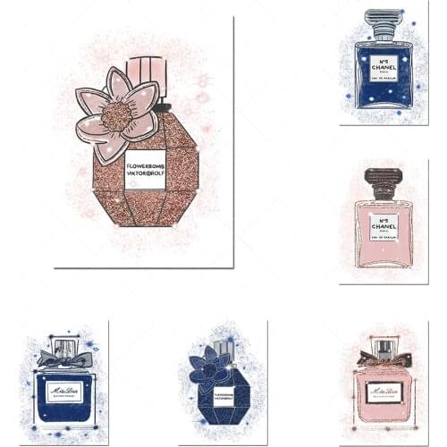 Three sets of perfume printing. Perfume poster, perfume wall art