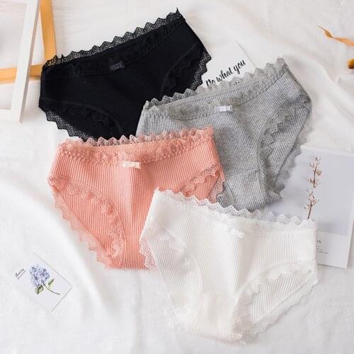 1PCs Leak Proof Menstrual Period Panties Ladies Underwear Women Cotton Middle Waist Girls Flower Lace Female Briefs Panties