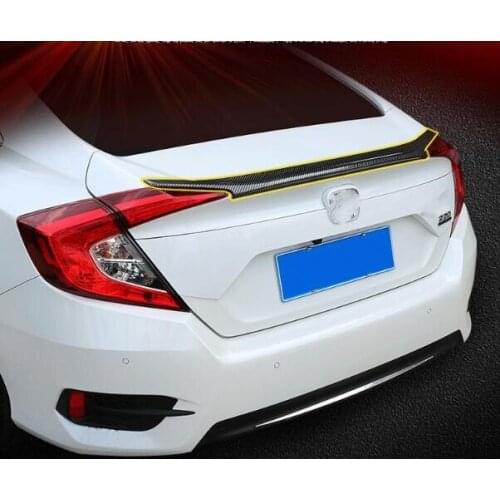 Higher star ABS material with Black carbon fiber grain paint rear wing Spoiler for Honda CIVIC 2016