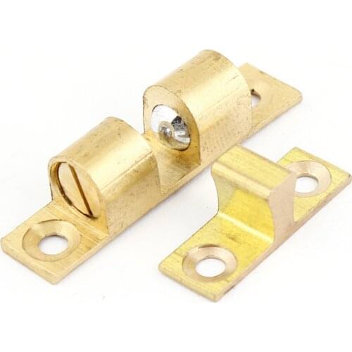 Cupboard Drawer Brass Tone Double Ball Catch 40mm Door Latch
