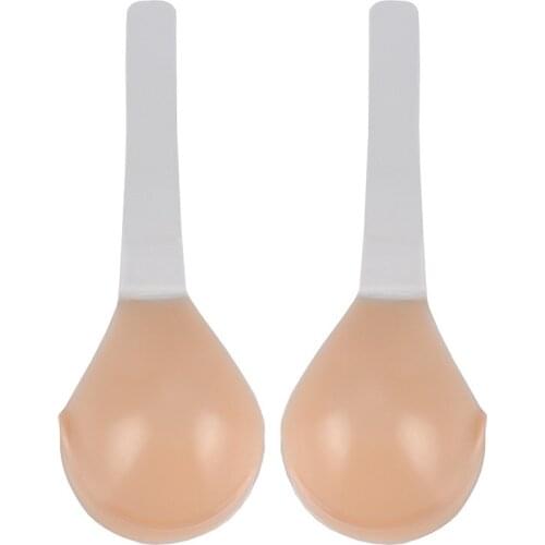 Sexy Self Adhesive Backless Bridesmaid Tops Wedding Bra Push Up Invisible Bra Plus Size B C D E F G H Cup Silicone Bra Lingerie