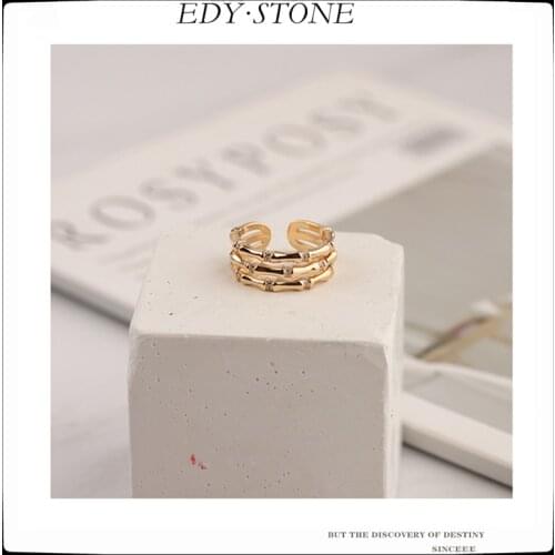 EDY 2021 New New Punk Vintage Simple Personality Three-layer Micro-inlaid Zircon Trendy Female Ring For Women Girl Party Jewelry