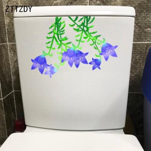 ZTTZDY 23.2*16.4CM Chinese Style Platycodon Bathroom Toilet Sticker Fashion Bedroom Wall Decal T2-0198