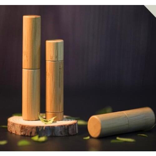 10pcs/lot 4g 5g Bamboo Empty Lip Gloss Container Lipstick Tube DIY Lip Balm Tubes Cosmetic Beauty Makeup Tools Refillable Bottle