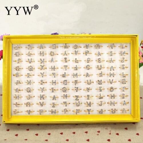 100PCs/Box Mixed Style and Size Metal Crystal Resin Rings Fashion for Woman Mens Party Good Quality Finger Rings Set Jewelry