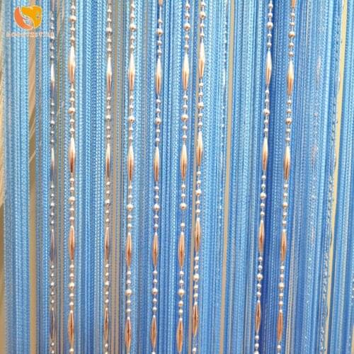 16 Colors Beads Line Curtain Modern Yarn Dyed Curtains For Home Living Room Curtains Hotel Cafe Interior Decoration