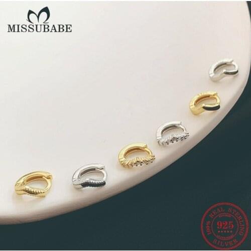 2021 New Fashion 925 Sterling Silver Hoop Earrings Zircon Brief Minimalist Cartilague Piercing Brincos Fine Jewelry For Female