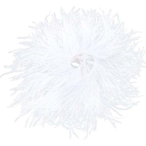 White Real Ostrich Feathers For Clothing Sewing 15-22Cm Plumas Fringe Trim Ribbon Wedding Dress Decoration Plumes DIY Needlework