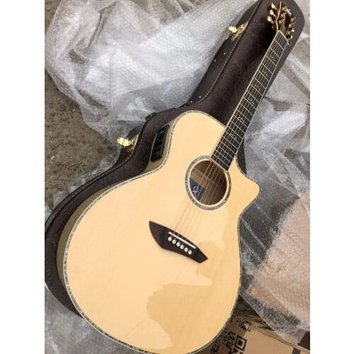 Free shipping best quality Grand Auditorium body style single cut acoustic electric guitar left handed acoustic guitar