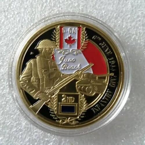 British Infantry Challenge Coin D-DAY 50th Northumbrian Infantry Gold Plated Coin Gold Beach Military Souvenir Coin