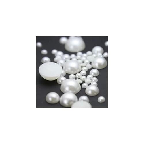 Cheap! 12mm 100Pcs/pack Craft ABS Imitation Pearls Half Round Flatback Pearls Resin Scrapbook Beads Decorate DIY Pearl White