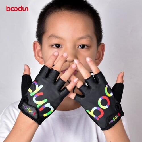BOODUN High Quality Half Finger Kids Bike Gloves Summer Elastic Antislip Skate Outdoor Sports MTB Cycling Gloves for Boys Girls