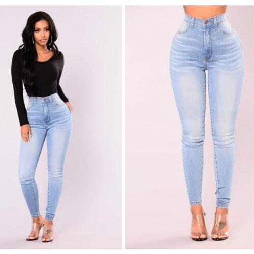 Summer Jeans Light Color Women 2020 Stretch Tight sexy Trousers High Waist Small Feet Pencil Pants Fashion Korean Womens Jeans