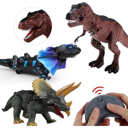 Kids Remote Control Dinosaur Toy Electronic T-Rex Dino with Walking Roars Glow Eyes for Toddlers Boys Girls