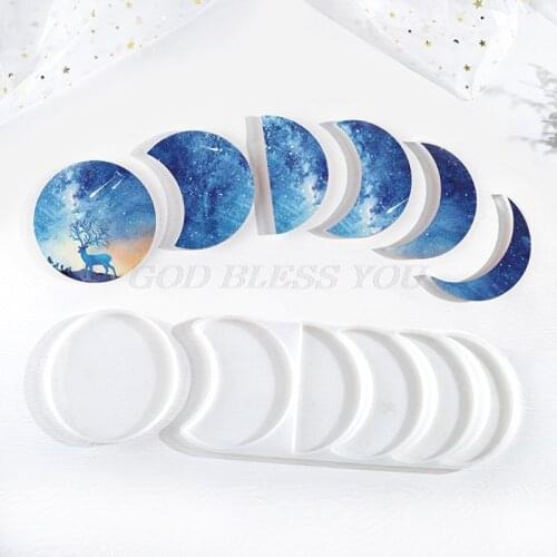 Starry Lunar Eclipse Resin Mold Astronomy Crescent Moon Phases Silicone UV Resin Casring Mold Moon Plant diy Craft Tools