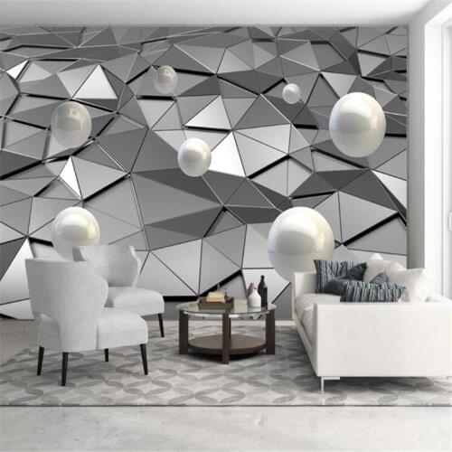 Mural Custom wallpaper papel de parede Metal low poly solid sphere 3d background wall wall papers home decor papel mural