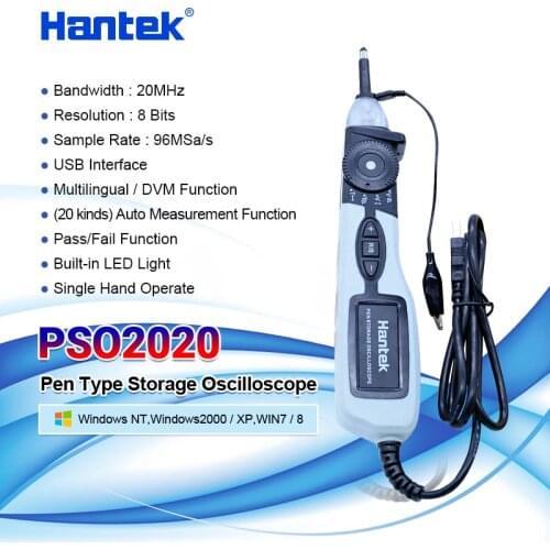Hantek PSO2020 USB Pen type Storage Digital Oscilloscope USB 1 Channel 20Mhz 96MSa/s Diagnostic-tool
