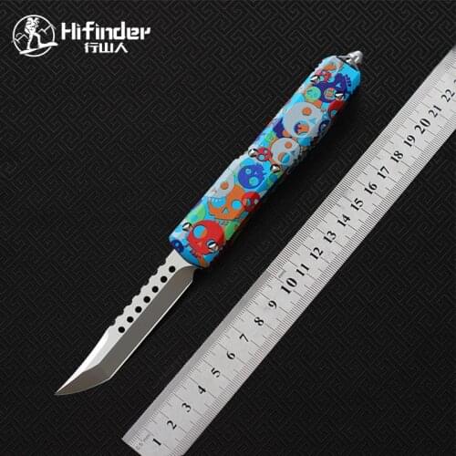 HIFINDER teeth T/E D2 blade aluminum handle camping survival outdoor EDC hunt Tactical tool dinner kitchen knife