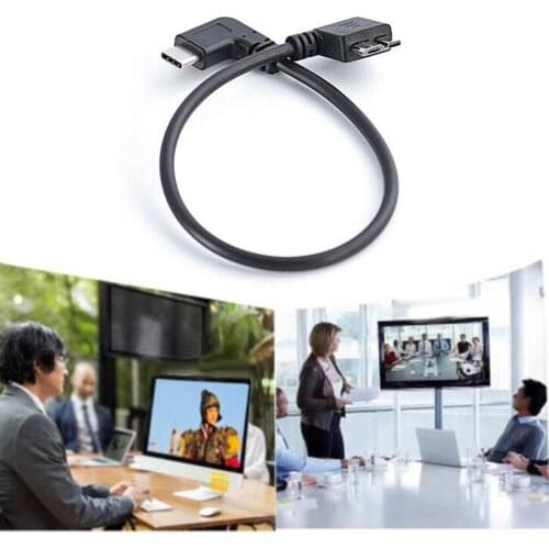 Angle USB 3.1 Type-C To USB 3.0 Micro B Cable Connector Data Cable 90 Degrees Transfer Files Sync Data