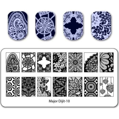 Major Dijit 12.5x6.5cm/pc Nail Stamping Plates 3D Lace DIY Polish Beauty Nail Art Image Stamp Stencils Manicure Tools