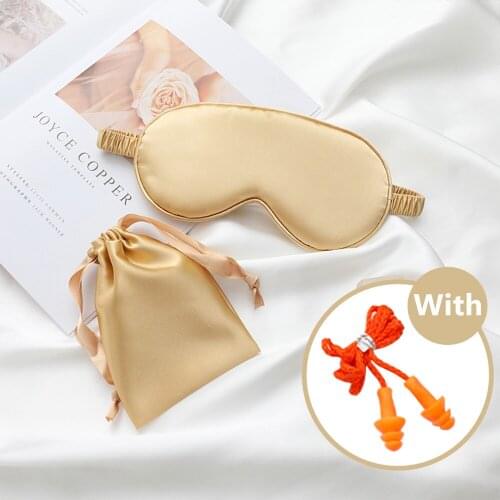 Silk Sleep Mask For Eyes Women Men Sleeping Sort Band Eye Cover Dream Night Imitation Silk Mask Earplugs Noise Reduction Health