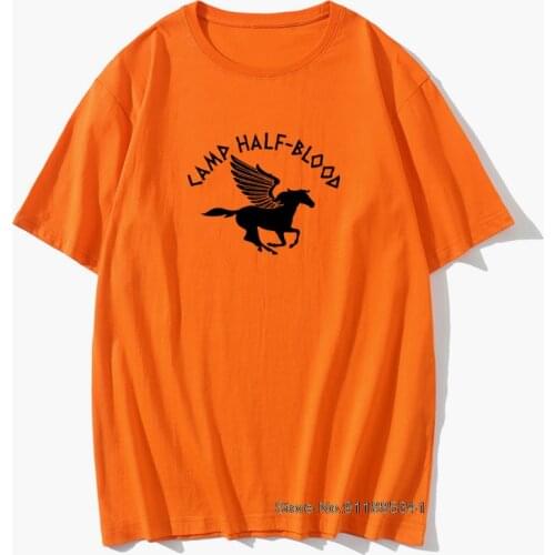 Mens Percy Jackson T Shirts Camp Half Blood T-Shirt Male Summer Tee Shirt Fun 100% Percent Cotton Print Tshirt