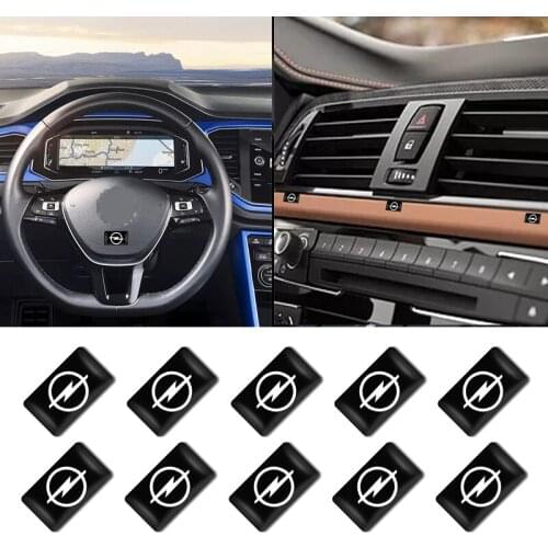 10pcs Car Style Small Decorative Car Badge Steering Wheel Sticker for Opel Astra H G J Insignia Mokka Zafira Corsa Vectra C D