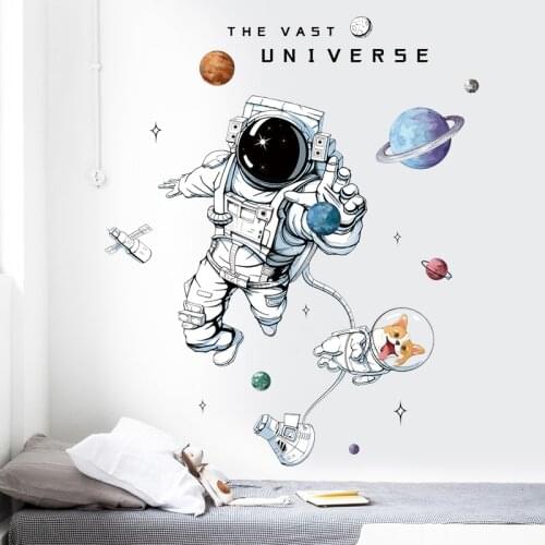 The Vast Universe Wall Stickers for Kids rooms Nursery Wall Decor Removable Vinyl Wall Decals Cartoon Plane Stickers Wall Decor
