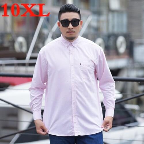 Plus size 10XL 9XL 8XL 7XL 6XL Casual Men Shirts loose Fit Male Social Shirts Brand Long Sleeve Business Shirt Men Clothes