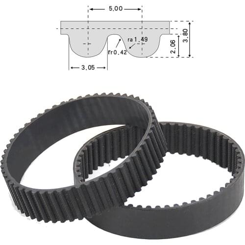 HTD 5M-415 To 5M-460 Black Rubber Closed Loop Timing Belt Synchronous Belt Width 15mm