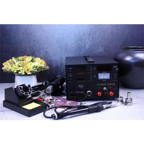 Saike 909D Heat Gun Desoldering Station Power Multi-Function 3 in 1 Constant Temperature Soldering Iron Soldering Station