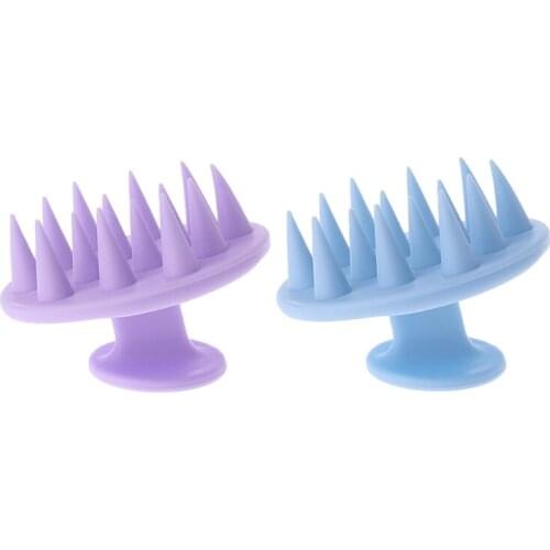 H7JC Silicone Shampoo Scalp Shower Hair Massage Massager Body Washing Brush Comb