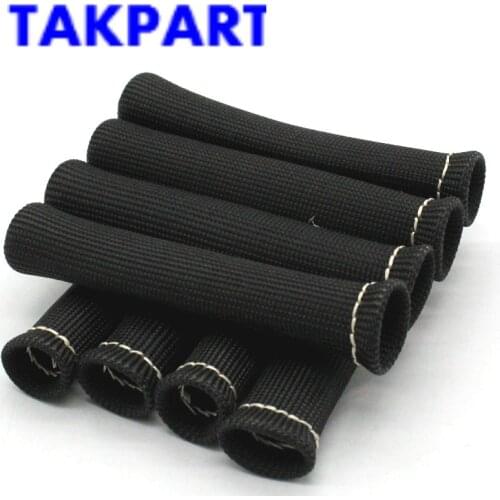TAKPART 8 PCS BLACK SPARK PLUG WIRE BOOT HEAT SHIELD PROTECTOR SLEEVE SLEEVING FUEL OIL