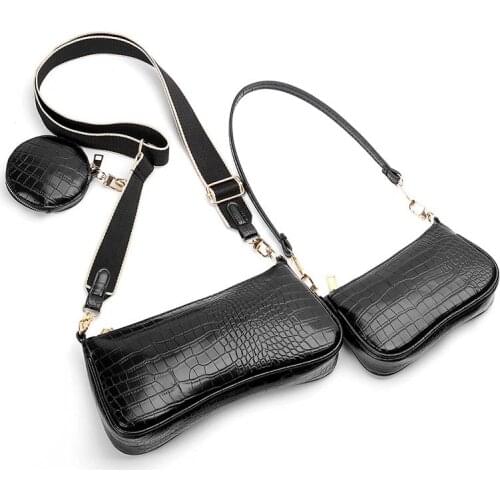 3-in-one Womens Shoulder Bag Famouse Brand Tote Crossbody Bag 3pcs Set Leather Messenger Bag Luxury Handbag And Purse