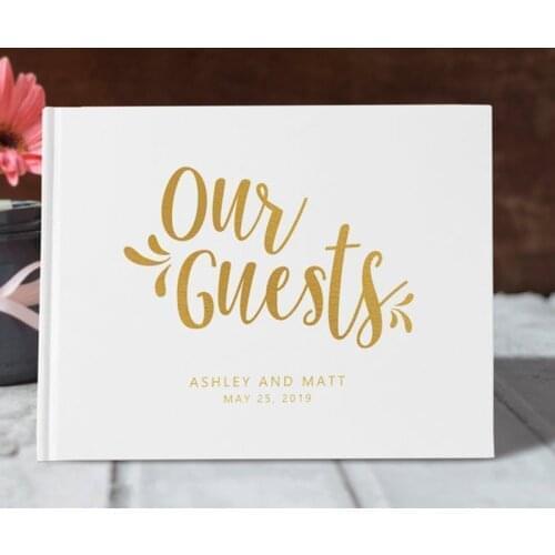 Gold Wedding Guest Book Personalized Wedding Guestbook Alternatives White Wedding Sign In Book Modern Wedding Photo Album