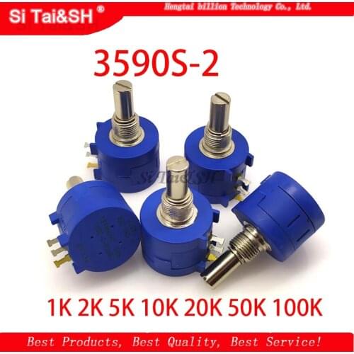 1pcs 3590S 1K 2K 5K 10K 20K 50K 100K ohm Precision Potentiometer Adjustable Resistor 3590 102 103 502 103 203 503 104