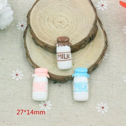 15pcs/lot mix colors resin milk cup in solid color for kids hair phonecase DIY resin cabochons accessories