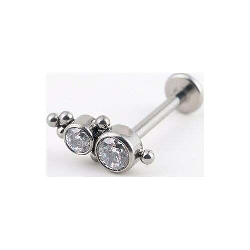 16G Implant Grade Titanium Internal Thread Screw Cubic Zircon Labret Lip Rings Piercing Oreja Ear Cartilage Piercings