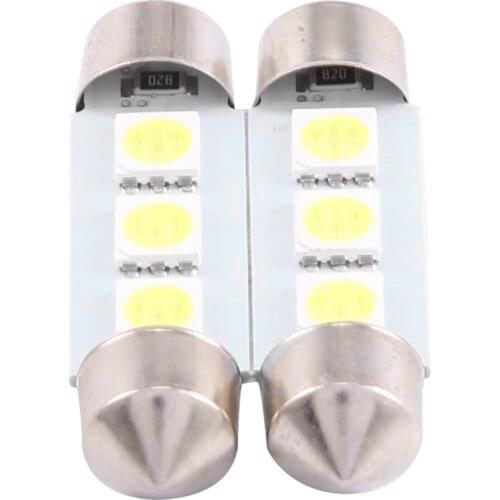 2x BULB SHUTTLE FESTOON 3 LED 39MM CANBUS WHITE