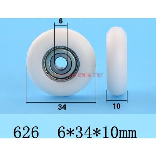 2019 New Arrival Special Offer Plastic Roller Bearing Pulley European Standard 3030 Aluminum Rail Guide Pom / Nylon 6*34*10mm
